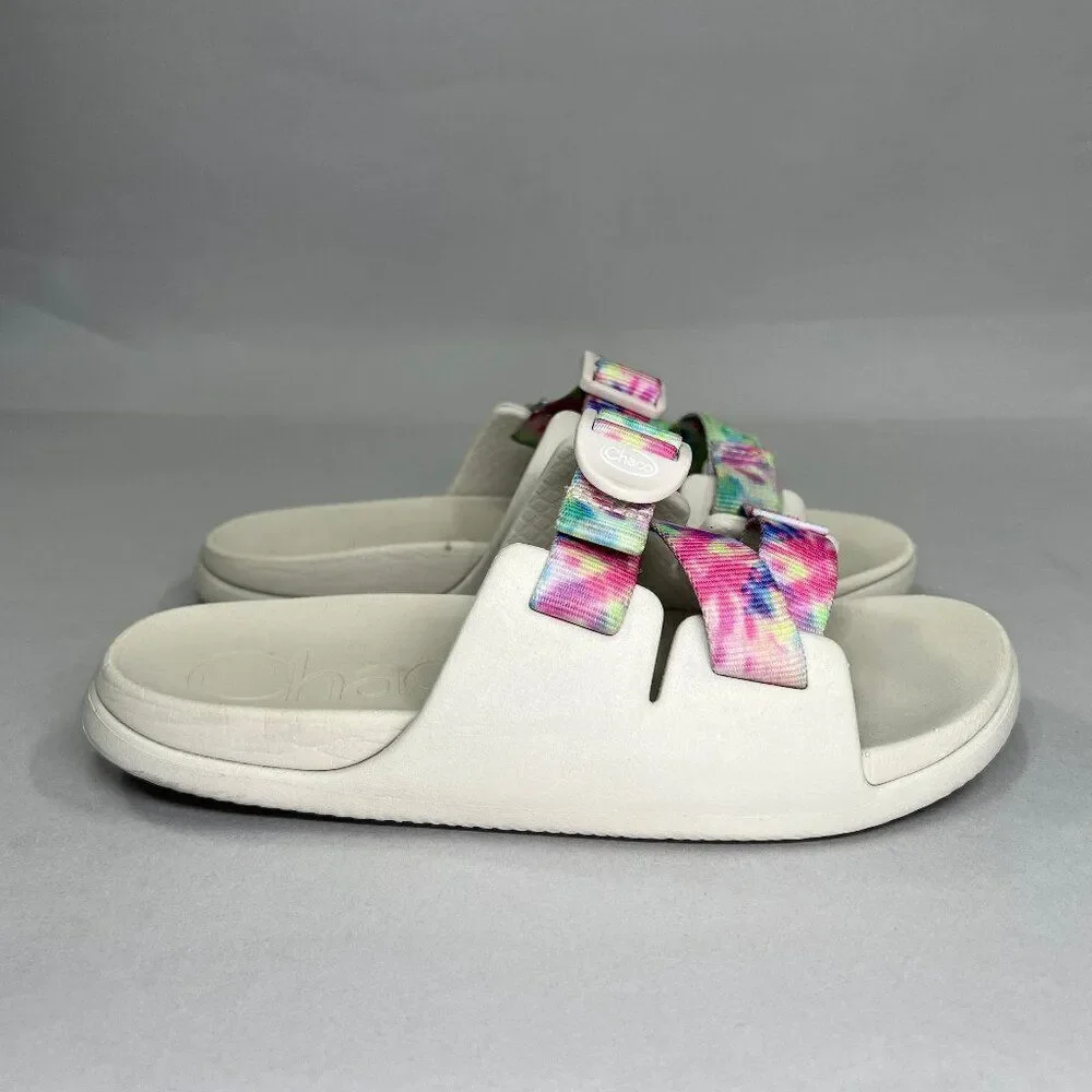 Chaco Girl's Size 2 Chillos‎ Light Tie Dye Slide Sandals